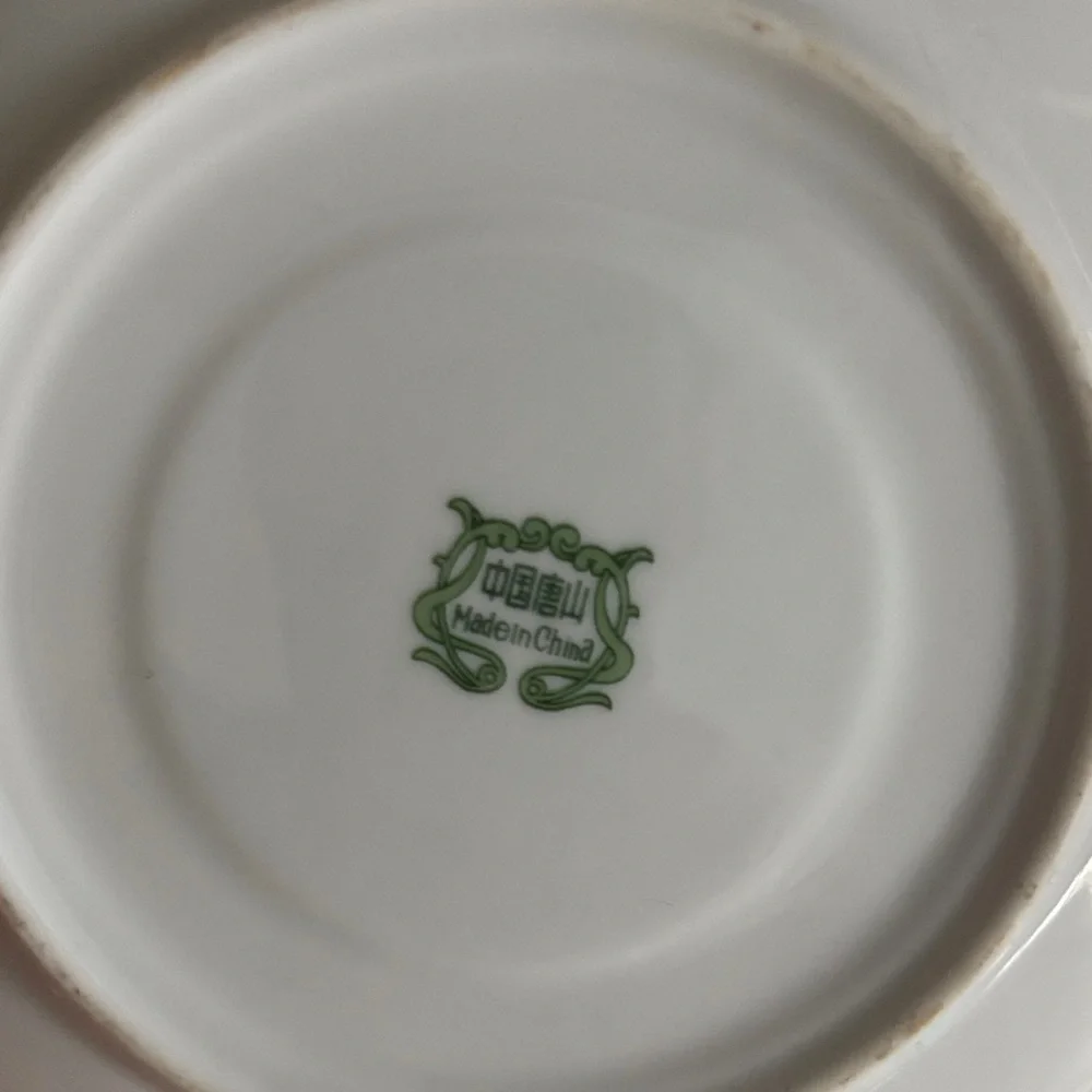 Vintage Tangshan Floral Teacup & Saucer Set